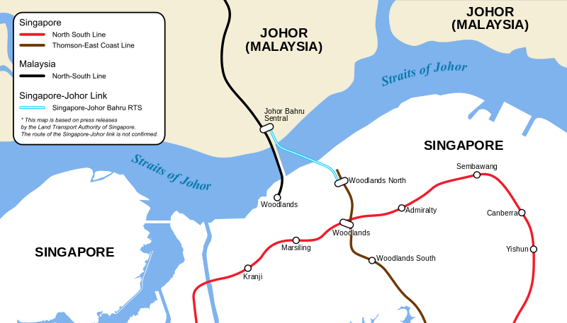 graphic showing the Singapore JB MRT connection