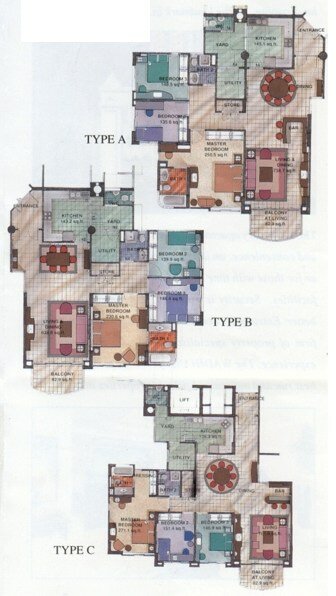 3 styles of floorplans for Wadihana condos