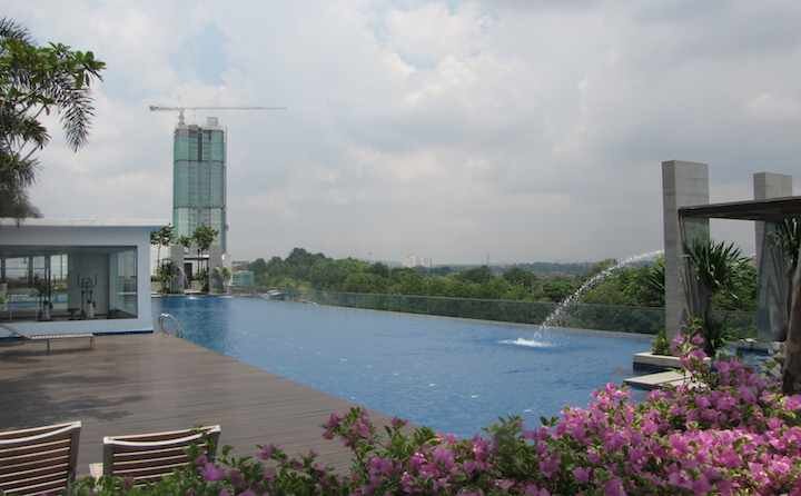 Photo of the view from the pool 