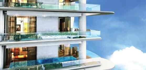 Artist conception of planned Blue Infinity condos.