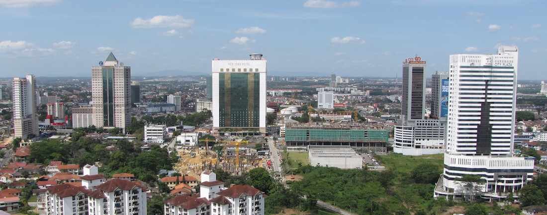 view of the Johor Bahru skyline looking North