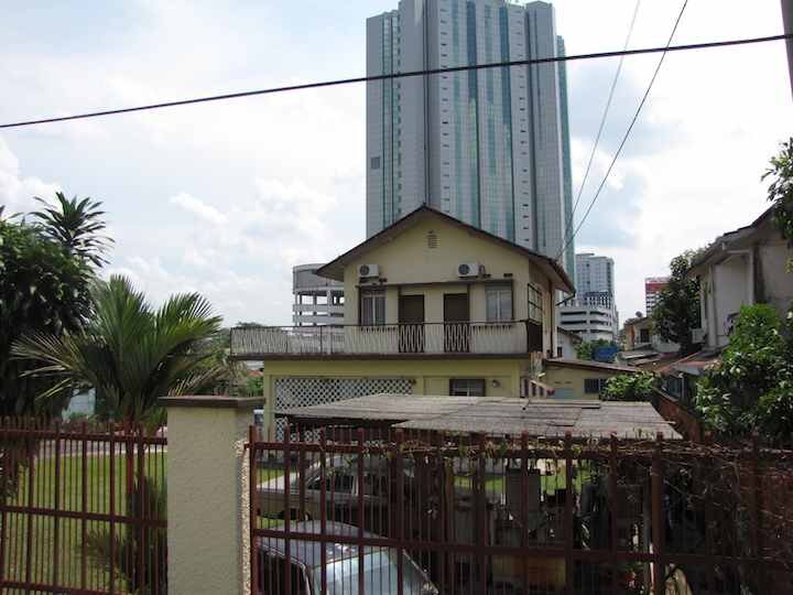 view opposite the Stulang Villa condo